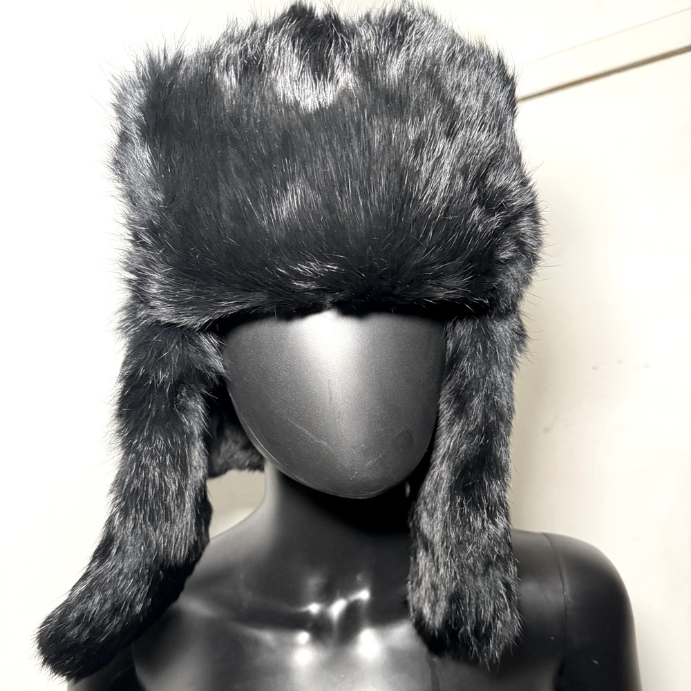 Black Fur Trapper Hat